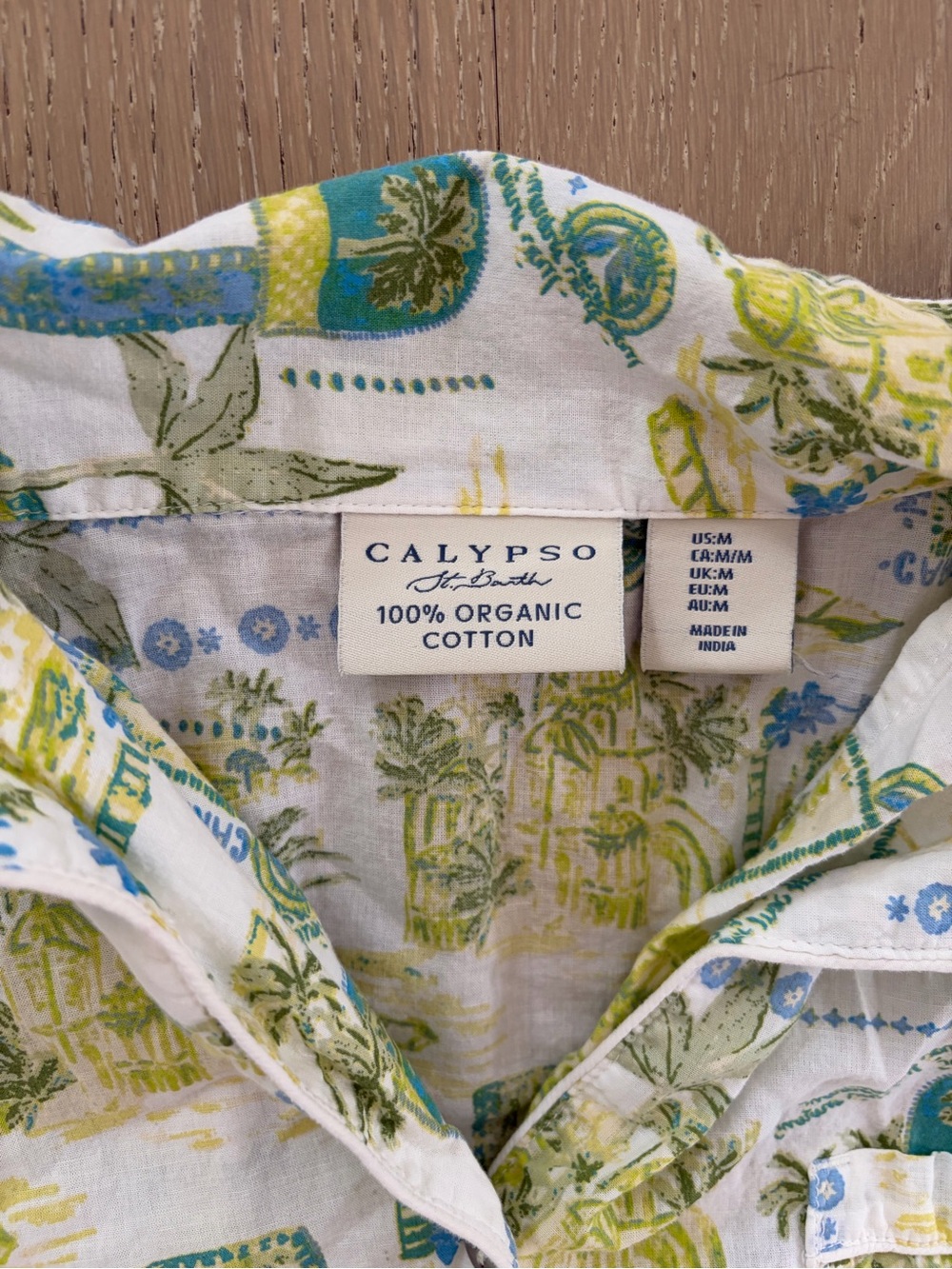 Calypso St. Barth Organic Cotton Green Floral Short Pajama Set - Picture 3 of 5